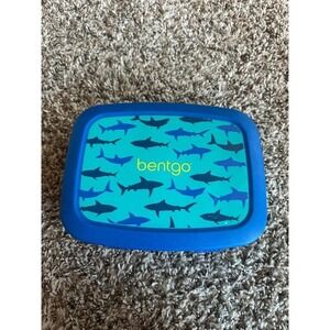 Bentgo Kids Lunch Box Blue Shark Print Bento Box Leakproof Compartments